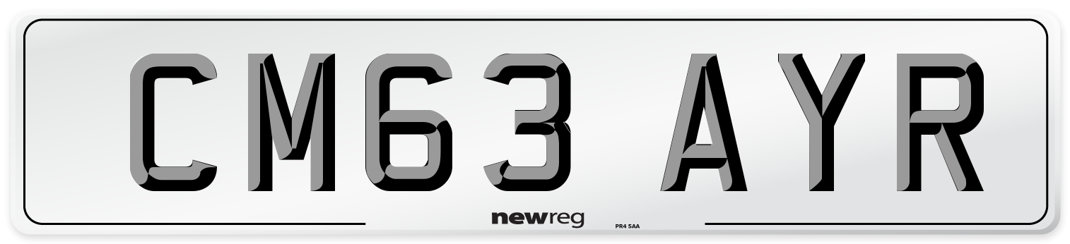CM63 AYR Number Plate from New Reg